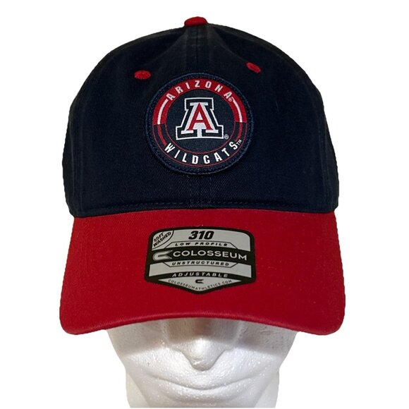 NEW Arizona Wildcats Navy Red Round Patch Embroidered Colosseum  Cap Hat - Picture 2 of 8